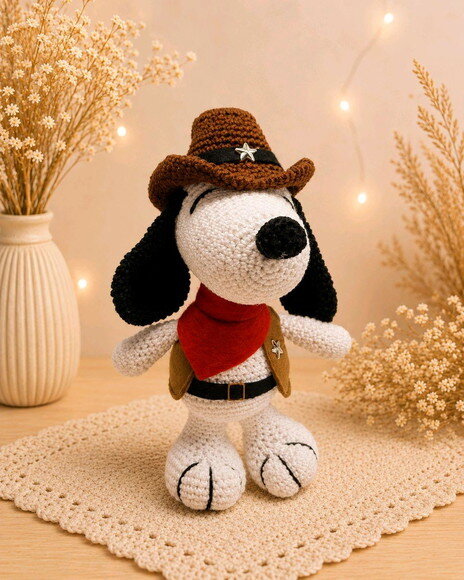 Snoopy Cawboy de Crochê * Amigurumi