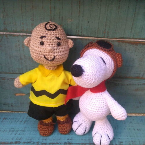 Snoopy e Charlie Brown amigurumi