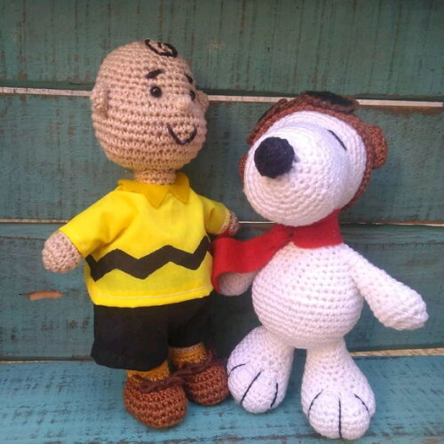 Snoopy e Charlie Brown amigurumi