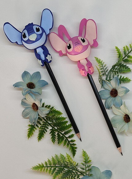 Stitch e Angel Ponteiras de Lápis