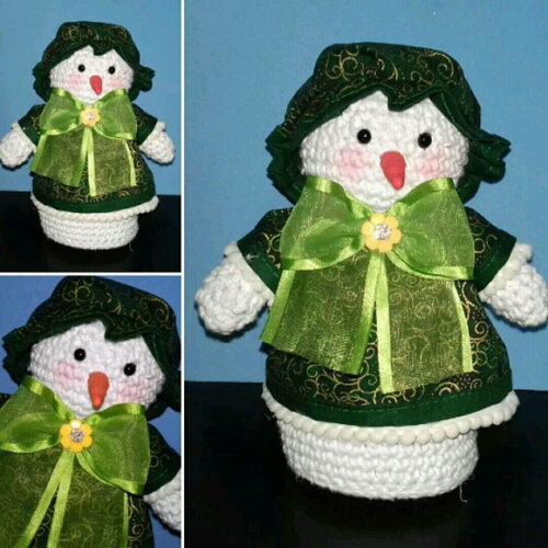 Trio Bonecos de Neve Amigurumi