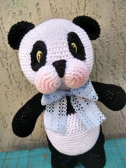 Urso panda de crochê * Amigurumi