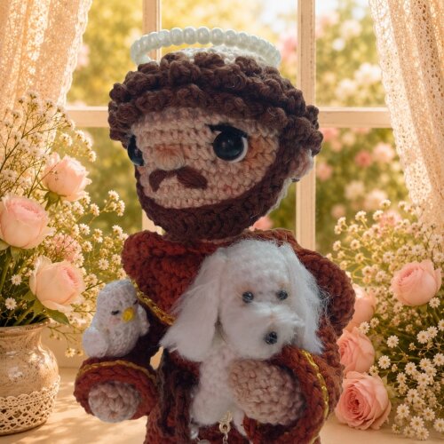 São Francisco de Assis em Amigurumi