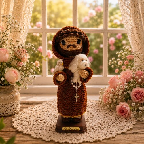 São Francisco de Assis em Amigurumi