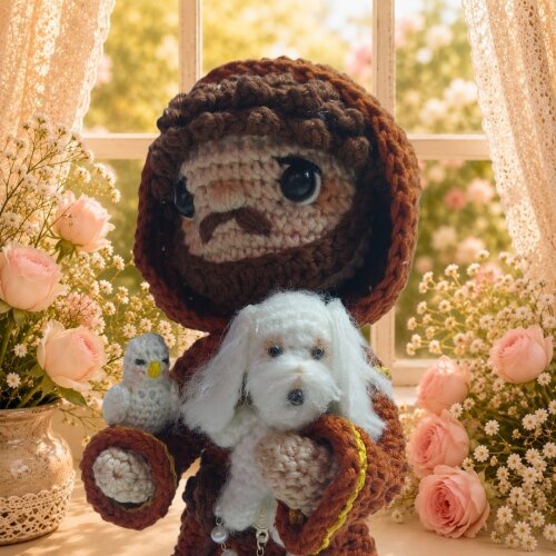 São Francisco de Assis em Amigurumi