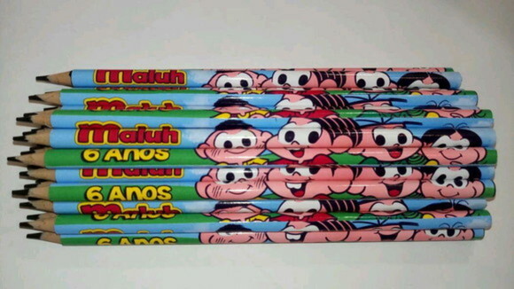 160 Lápis Personalizado Turma da Mônica com Frete Grátis.