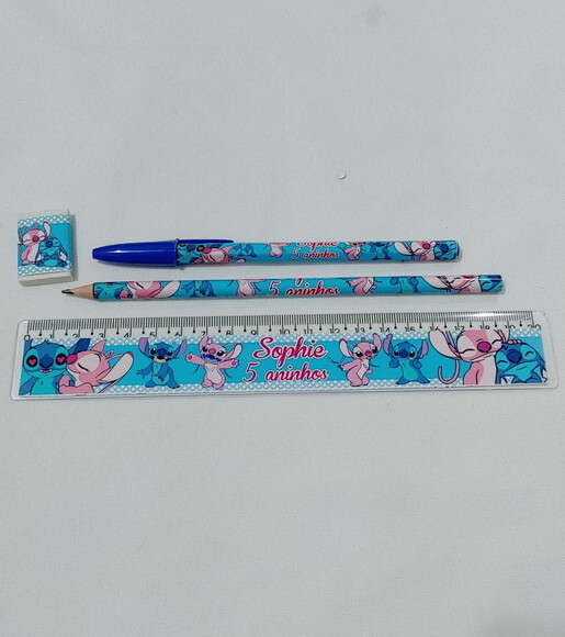 20 Kits de Lápis, Caneta e Borracha Personalizado