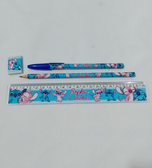 20 Kits de Lápis, Caneta e Borracha Personalizado
