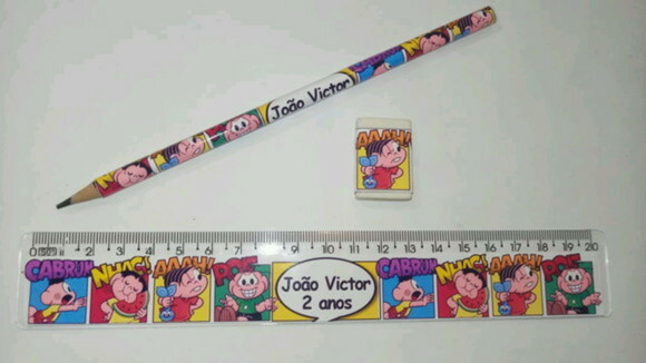20 Lápis, Régua e Borracha Personalizado História em Quadri