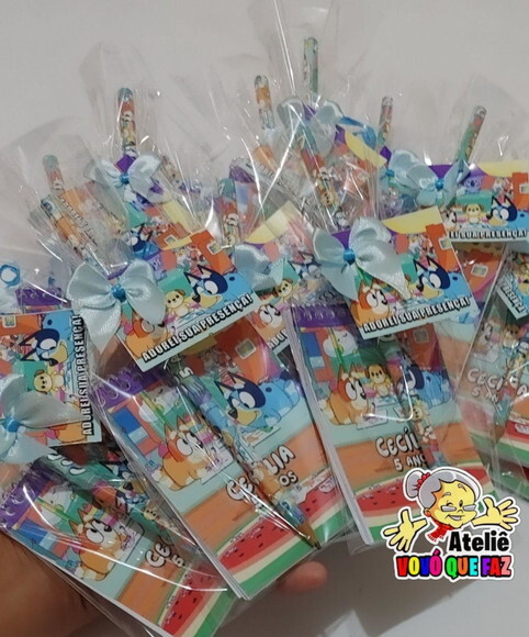 40 Necessaires, Bloquinhos e Lápis Personalizada Bluey