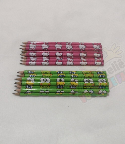 50 Estojos Slim Tam: 19x7 e 50 Lápis Hello Kitty ou Keroppi