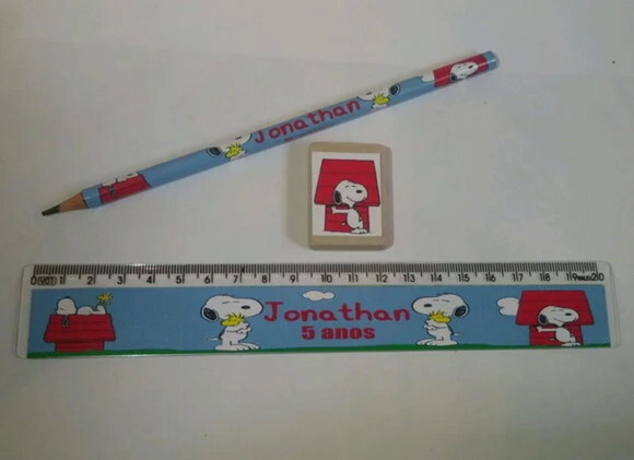 50 Kit Lápis,régua e Borracha Personalizado Snoopy & Charlie