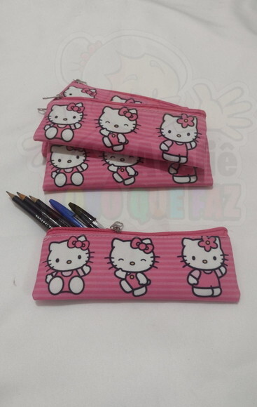 60 Estojo Slim Personalizado Hello Kitty Tam; 19x7