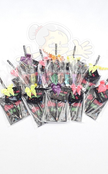 60 Kits Bloquinho,lápis Personalizado Balada Neon
