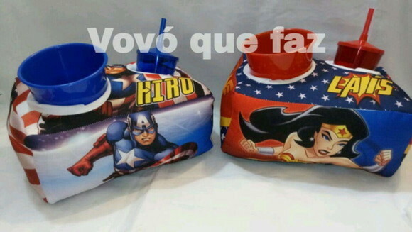Almofada Kit Cinema Personalizado Capitão América ou Mulher