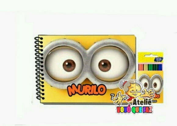 Caderno Personalizado com Lapis de Cor com 6 Cores