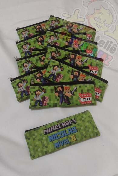 Estojo Slim Personalizado Minecraft Tam: 19x7
