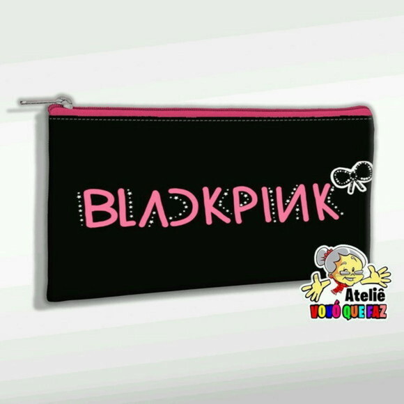 Necessaire Estojo Personalizada Slim Black Pink