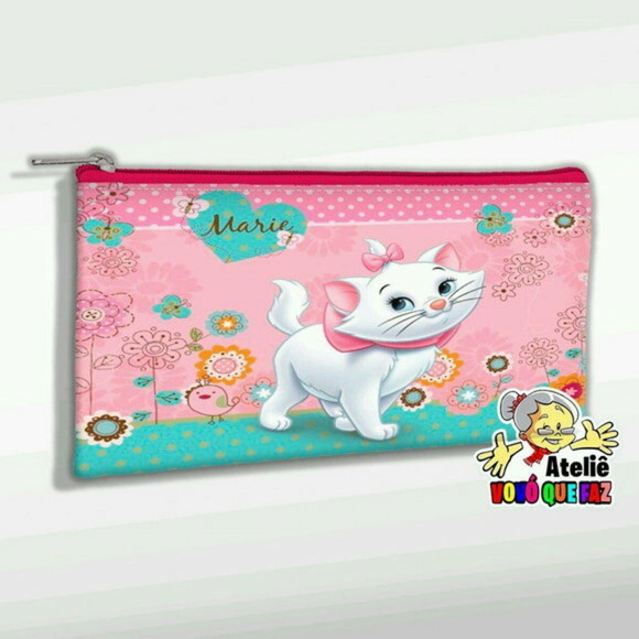 Necessaire Estojo Slim Personalizada Gatinha Marie