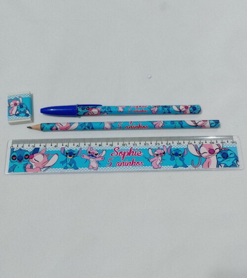 20 Kits de Lápis, Caneta e Borracha Personalizado