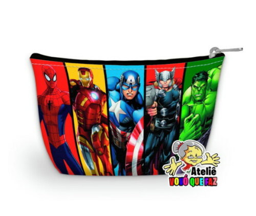 30 Necessaire Personalizada Heróis de Marvel
