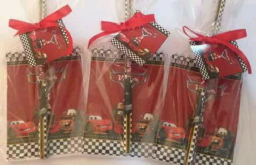 30 Kits Bloquinho e Lápis Personalizado Carros