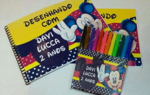 40 Caderno Personalizado com 12 Cores de Canetinha