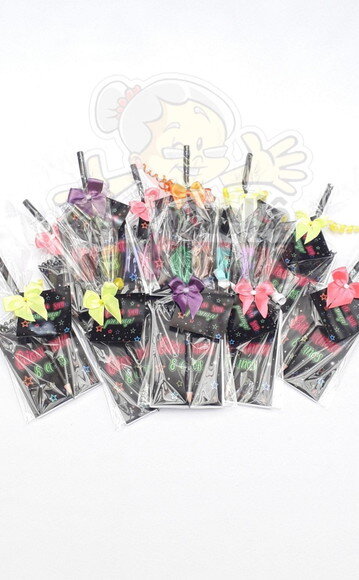 60 Kits Bloquinho,lápis Personalizado Balada Neon