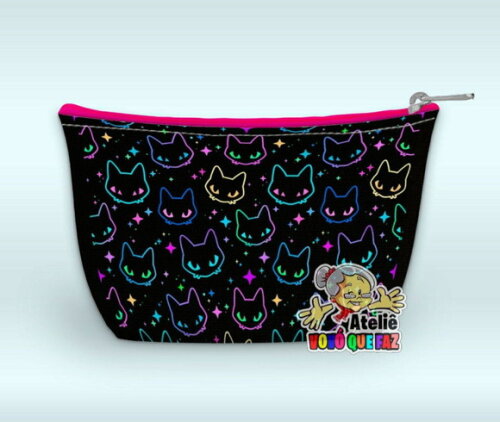 60 Necessaires Personalizadas Gatinho Neon