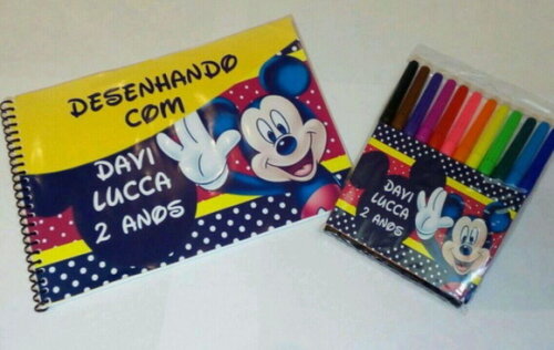 Caderno Personalizado com 12 Cores de Canetinha