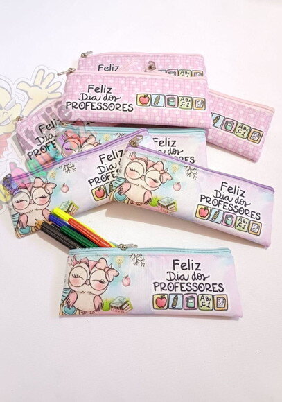 Estojo Slim Personalizado Dia dos Professores Tam: 19x7