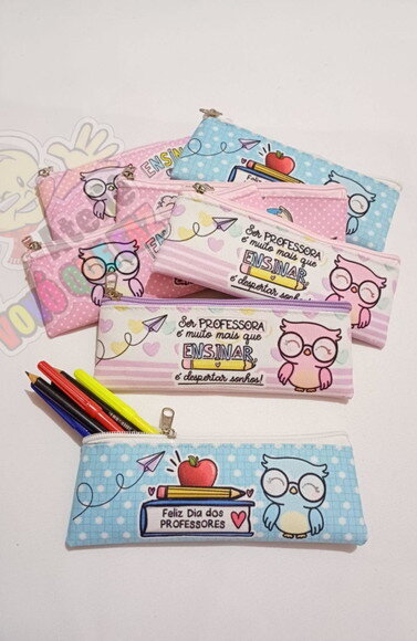 Estojo Slim Personalizado Dia dos Professores Tam: 19x7