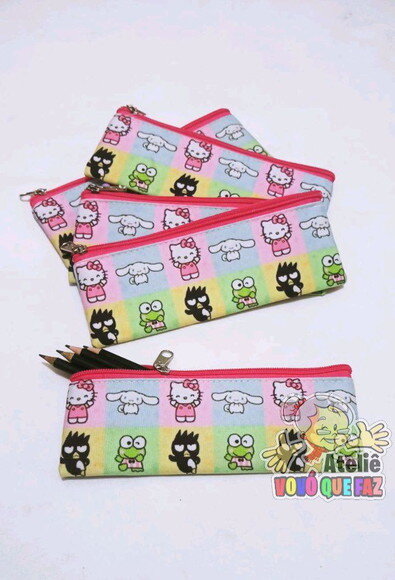 Estojo Slim Personalizado Hello Kitty Tam; 19x7