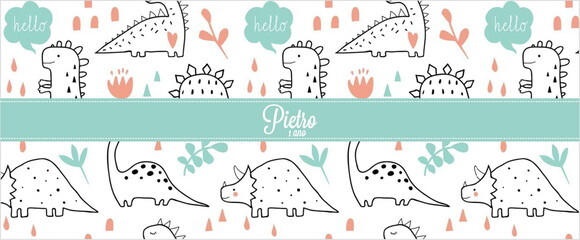 Adesivo para cofrinhos Dinossauros Baby