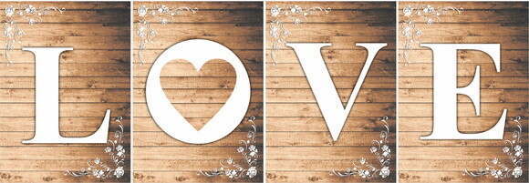 Bandeirola Rustica LOVE