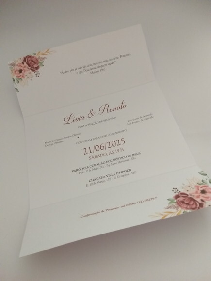 Convite Casamento com Fita Rustica