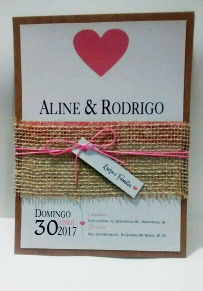 Convite casamento com juta