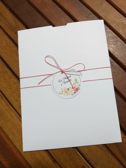 Convite casamento floral com envelope