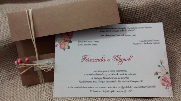 Convite Casamento Janela floral