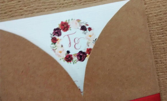 Convite Casamento Marsala Floral