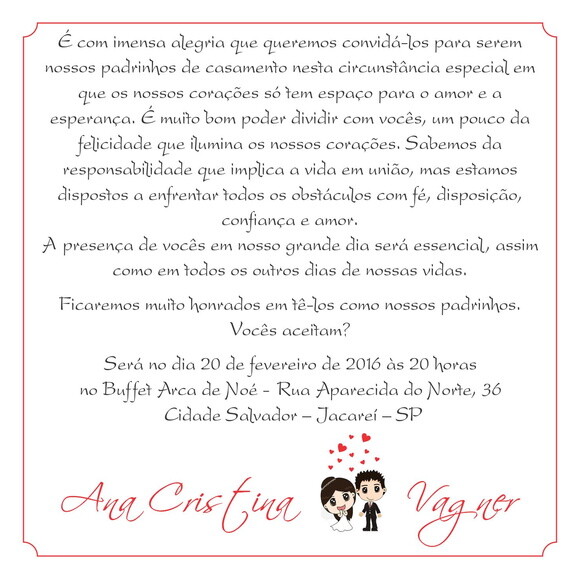 Convite Padrinhos
