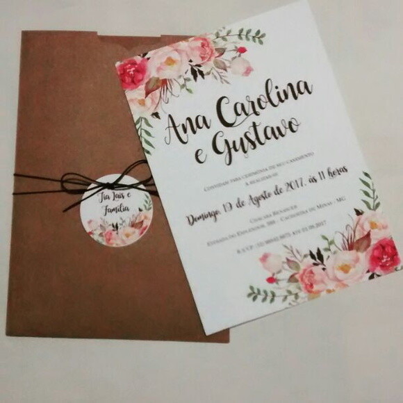 Convite rustico floral