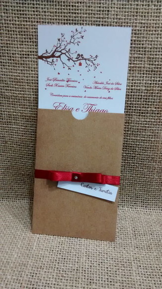 Mini Convite Casamento Rustico