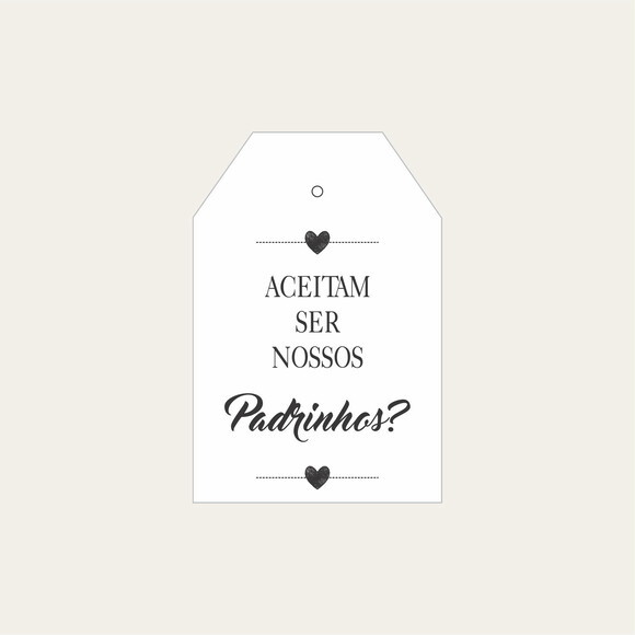 Tag para Convite de Padrinhos