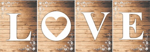 Bandeirola Rustica LOVE