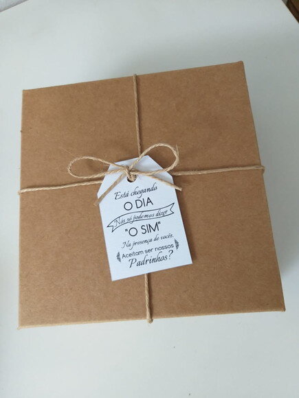 Caixa para padrinhos kraft 15x15x05