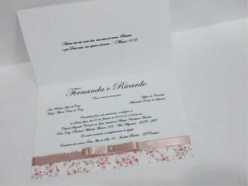 Convite Casamento Rosê