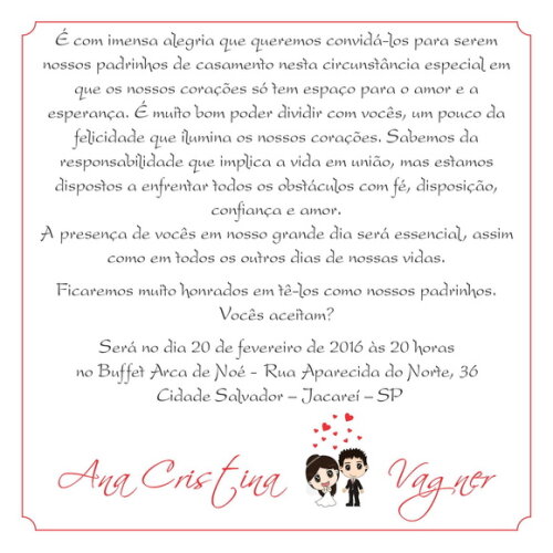 Convite Padrinhos
