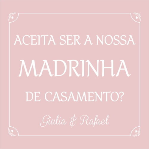 Convite para Padrinhos de Casamento