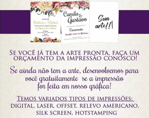 Impressão de Manual de Padrinhos e Mensagem Caixa